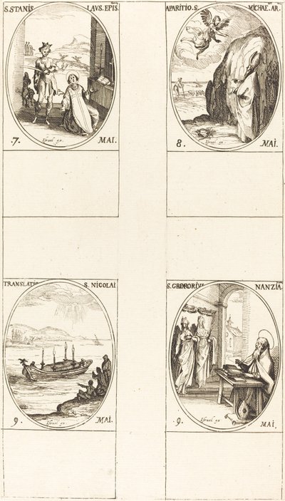 St. Stanislaus; Åpenbaringen av St. Michael; Oversettelsen av St. Nicholas; St. G av Jacques Callot