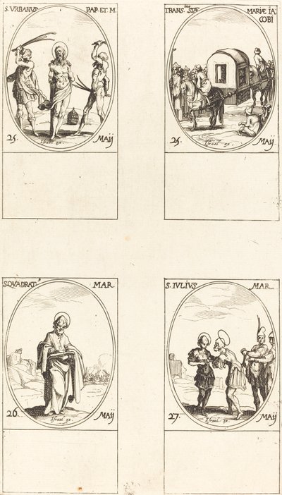 St. Urban, The Translation of St. Mary of James, St. Quadrat, St. Julius. av Jacques Callot
