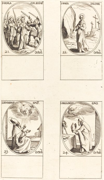 St. Ursula og ledsagere; St. Mary Salome; St. Severinus; St. Maglorius av Jacques Callot
