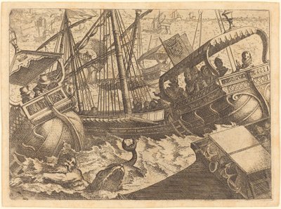 Storm utenfor kysten av Barcelona av Jacques Callot