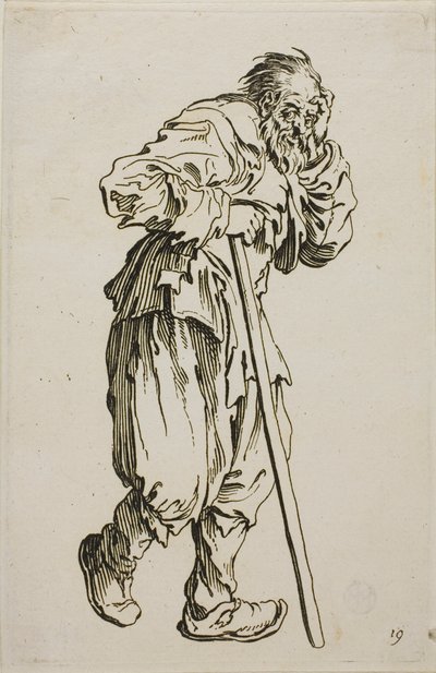 The Beggar on Crutches, plate seksten fra The Beggars av Jacques Callot