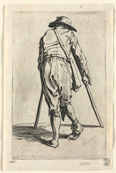 Tiggerne: Tigger på krykker, med hatt, ca. 1623. av Jacques Callot