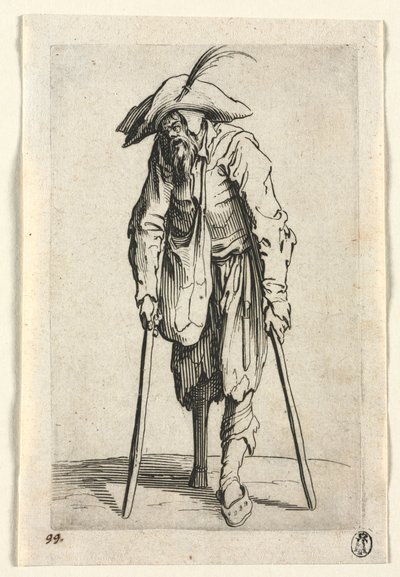 Tiggerne: Tigger med treben , ca. 1623. av Jacques Callot