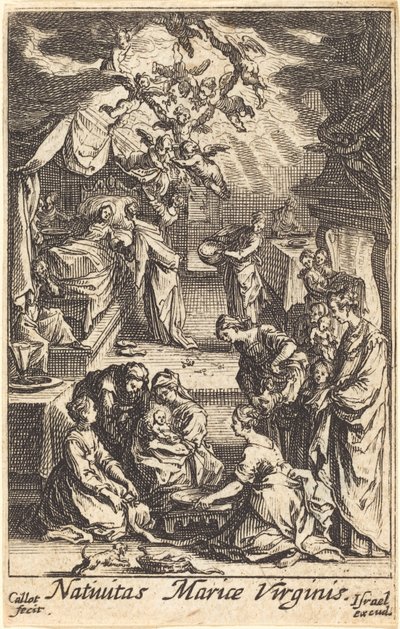 Jomfruens fødsel, i eller etter 1630. av Jacques Callot