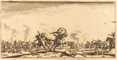 Kavalerikampen med pistoler, ca. 16321634. av Jacques Callot