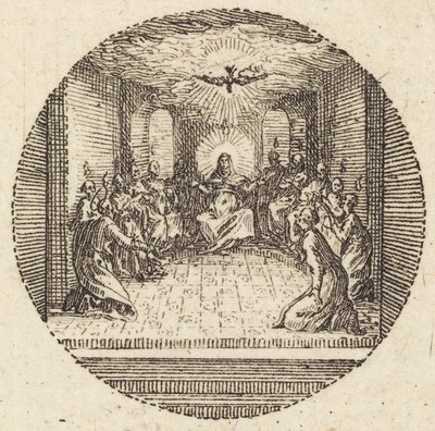 Nedstigningen til den hellige due, ca. 1631. av Jacques Callot