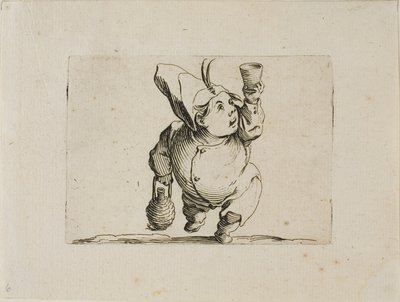 Drikkeren sett forfra, fra Varie Figure Gobbi av Jacques Callot