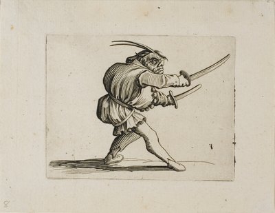 Duelisten med to sverd, fra Varie Figure Gobbi av Jacques Callot