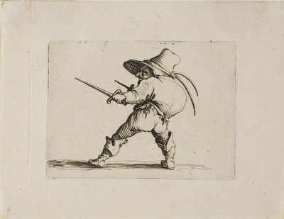 The Duelist with a Sword and a Dagger, fra Varie Figure Gobbi av Jacques Callot