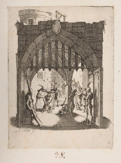 The Flagelation, nei. 6 av 11 fra La Petite Passion av Jacques Callot