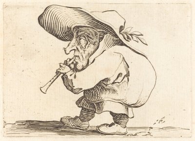 Flageolet-spilleren, ca. 1622. av Jacques Callot