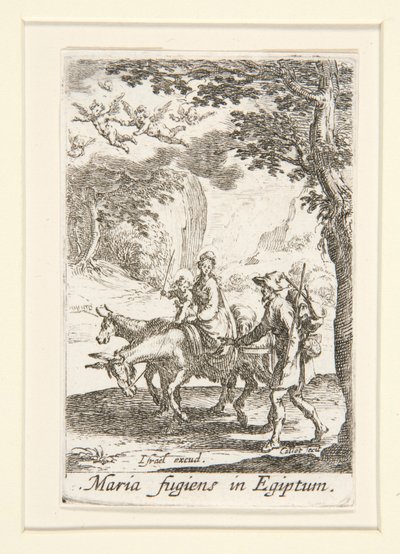 Flykten til Egypt, nei. 9 fra The Life of the Virgin av Jacques Callot
