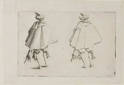 The Gentleman with a Large Coat, sett fra baksiden, fra The Caprices av Jacques Callot