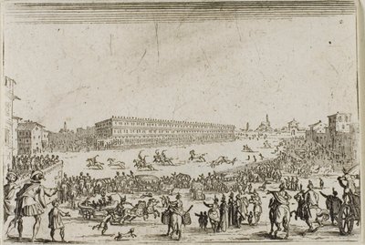 Hesteveddeløpet på Pitti-palasset, i Firenze, fra The Caprices av Jacques Callot