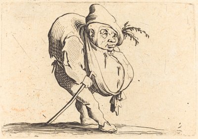 Pukkelryggen med stokk av Jacques Callot