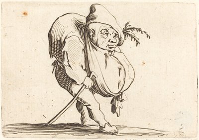Pukkelryggen med stokk av Jacques Callot
