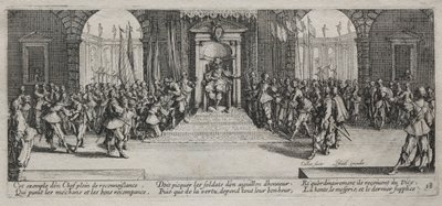 The Large Miseries of War: Distribution of Recompense, 1633. av Jacques Callot