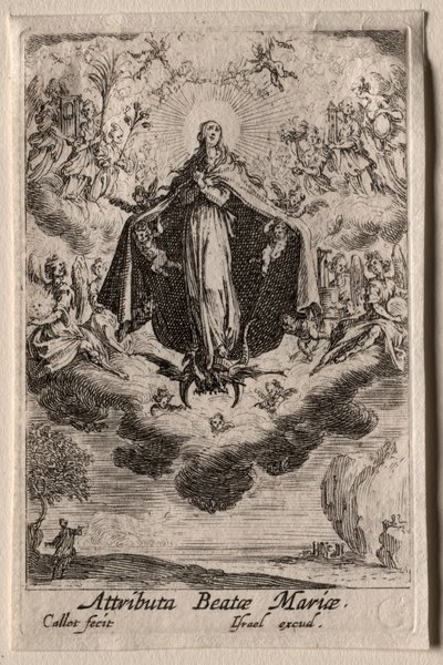 Jomfruens liv: Jomfruens attributter. av Jacques Callot