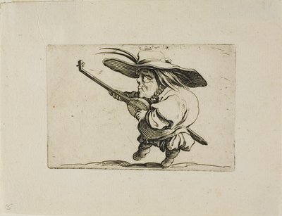 The Lute Player, fra Varie Figure Gobbi av Jacques Callot