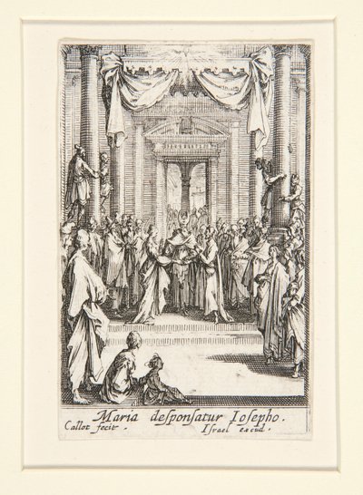 Jomfruens ekteskap, nr. 4 fra The Life of the Virgin av Jacques Callot