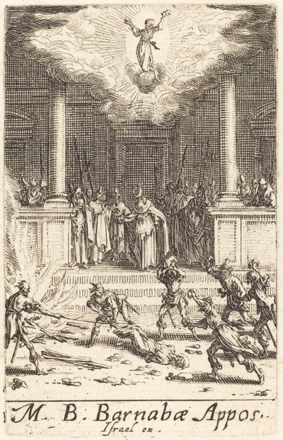 Martyrdommen til Saint Barnabas, ca. 16341635. av Jacques Callot
