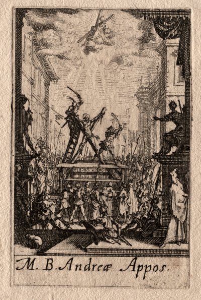 Apostlenes martyrium: St. Andreas. av Jacques Callot