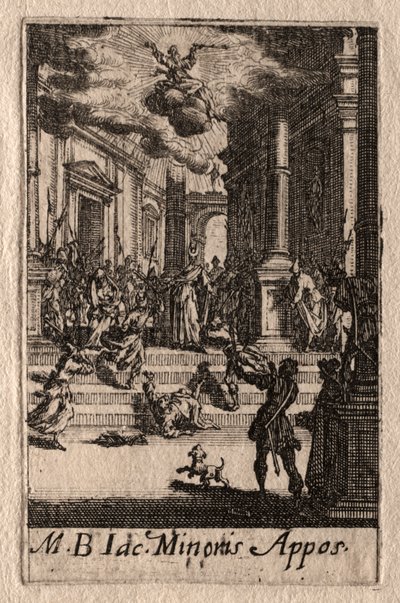 Apostlenes martyrium: St. Jakob den mindre av Jacques Callot