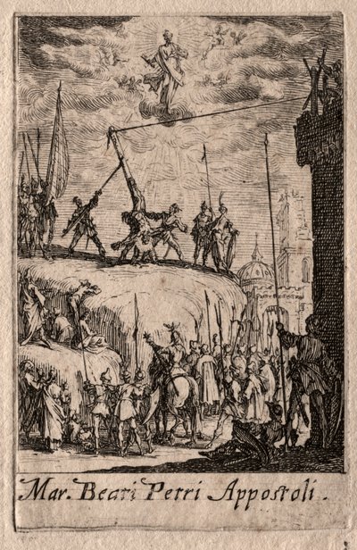 Apostlenes martyrium: St. Peter. av Jacques Callot