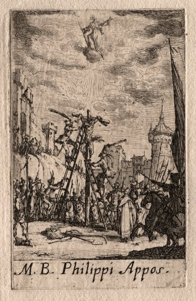 Apostlenes martyrium: St. Filip. av Jacques Callot