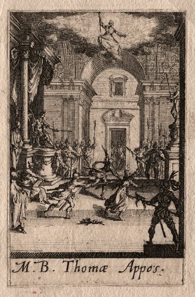 Apostlenes martyrium: St. Thomas. av Jacques Callot