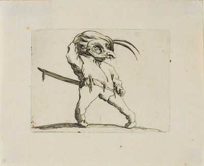 The Masked Man with Twisted Legs, fra Varie Figure Gobbi av Jacques Callot