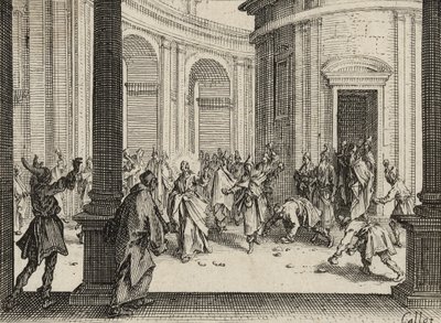 Kjøpmennene drevet fra tempelet, 1635 av Jacques Callot