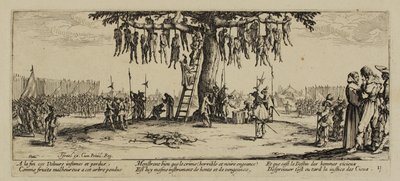 Krigens miseries, nr. 11. The Hanging, 1633 av Jacques Callot