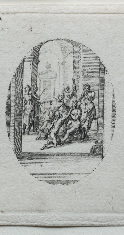Lidenskapens mysterier: Kristus kronet med torner. av Jacques Callot