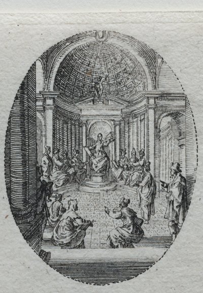 Lidenskapens mysterier: Kristus disputerer med legene av Jacques Callot