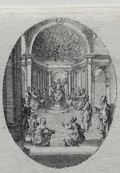 Lidenskapens mysterier: Kristus disputerer med legene. av Jacques Callot