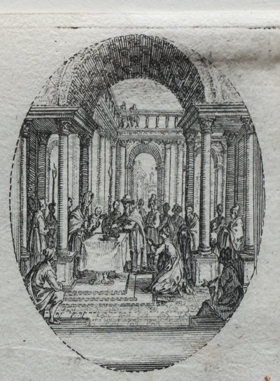 Lidenskapens mysterier: presentasjonen i tempelet. av Jacques Callot