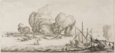 Sjøslaget, fra forskjellige scener designet i Firenze av Jacques Callot