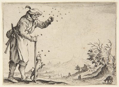 Bonden angrepet av bier av Jacques Callot