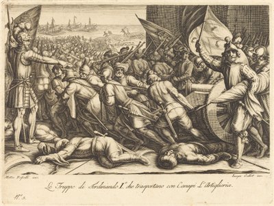 Ombordstigningen av troppene, ca. 1614. av Jacques Callot