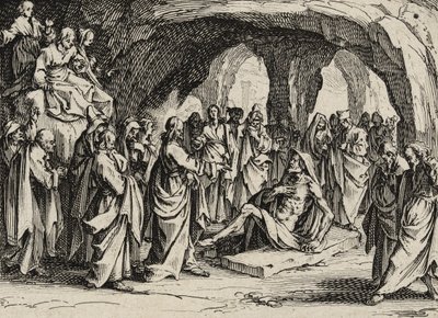 Lasarus' oppstandelse, 1635 av Jacques Callot