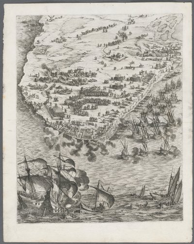 Beleiringen av La Rochelle: Plate 10, 1628-1630. av Jacques Callot