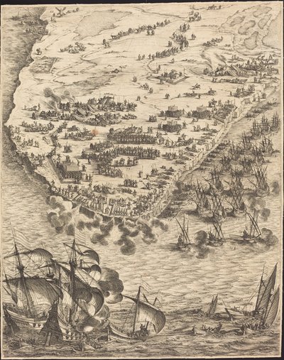 The Siege of La Rochelle [plate 10 av 16, sett omfatter 1952.8.97-112], 16281631. av Jacques Callot