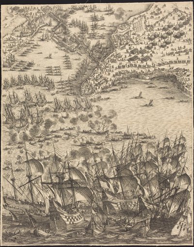 Beleiringen av La Rochelle [plate 11 av 16; settet består av 1952.8.97-112] av Jacques Callot