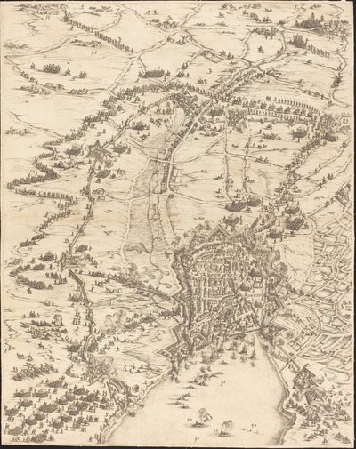Beleiringen av La Rochelle [plate 6 av 16; sett består av 1952.8.97-112] av Jacques Callot