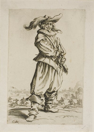 The Soldier with a Plumed Hat, plate tre fra La Noblesse av Jacques Callot