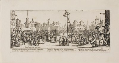 The Strappado, tallerken ti fra The Miseries of War av Jacques Callot