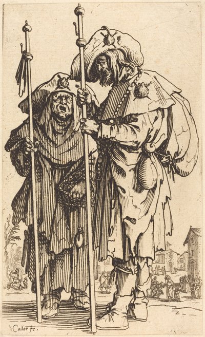 De to pilegrimer, ca. 1622. av Jacques Callot