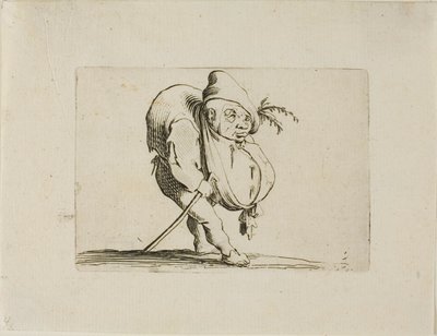 Den ujevne med en stokk, fra Varie Figure Gobbi av Jacques Callot