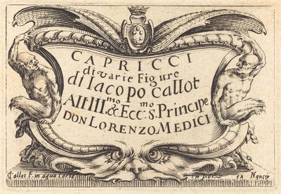 Tittelside for "The Capricci" av Jacques Callot